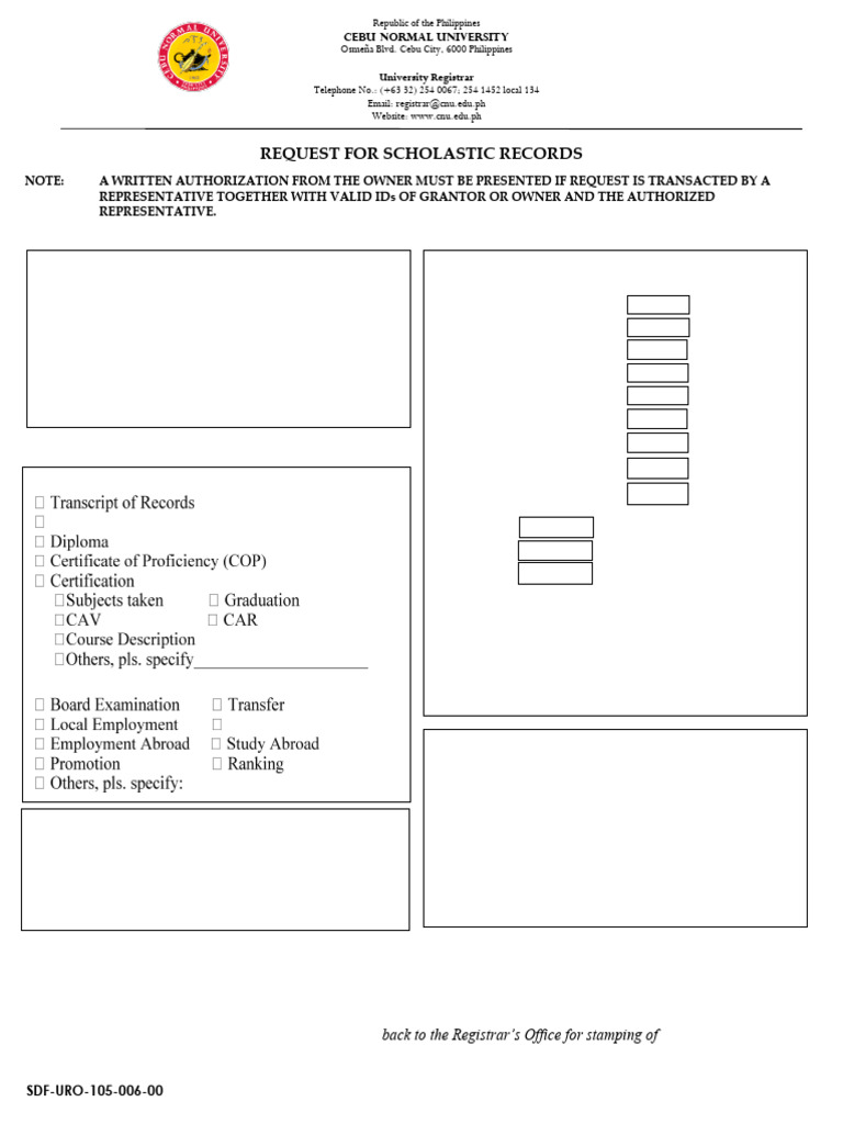 3 Request Form for Scholastic Records for Walk in Clients | PDF