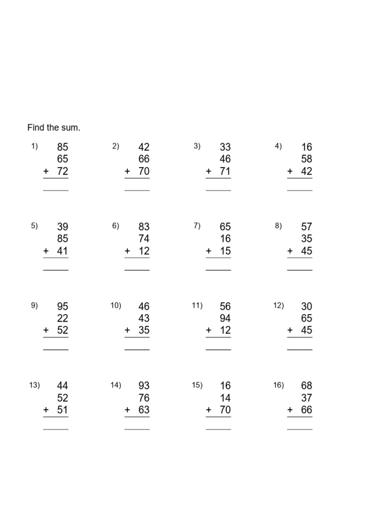 Row Addition With Carry | PDF