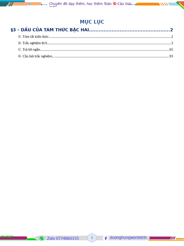 c6 - b3 - Dau Cua Tam Thuc Bac Hai | PDF