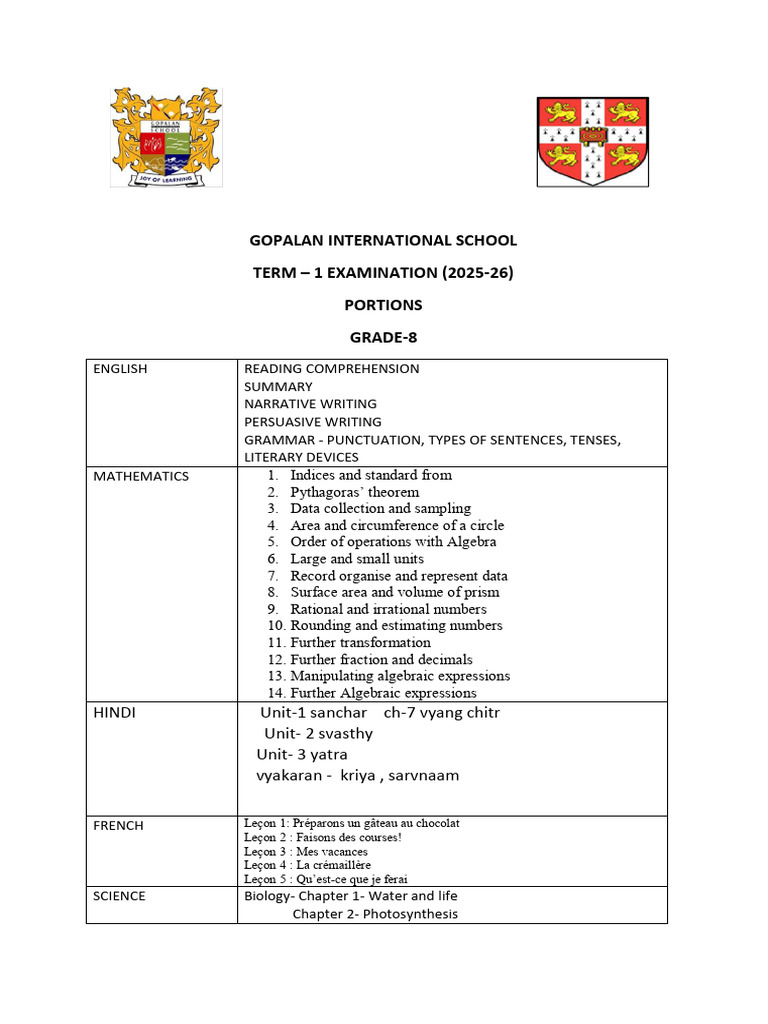 GRADE 8 TERM 1 Kjirbk3zkxtnvggx | PDF | Mathematics