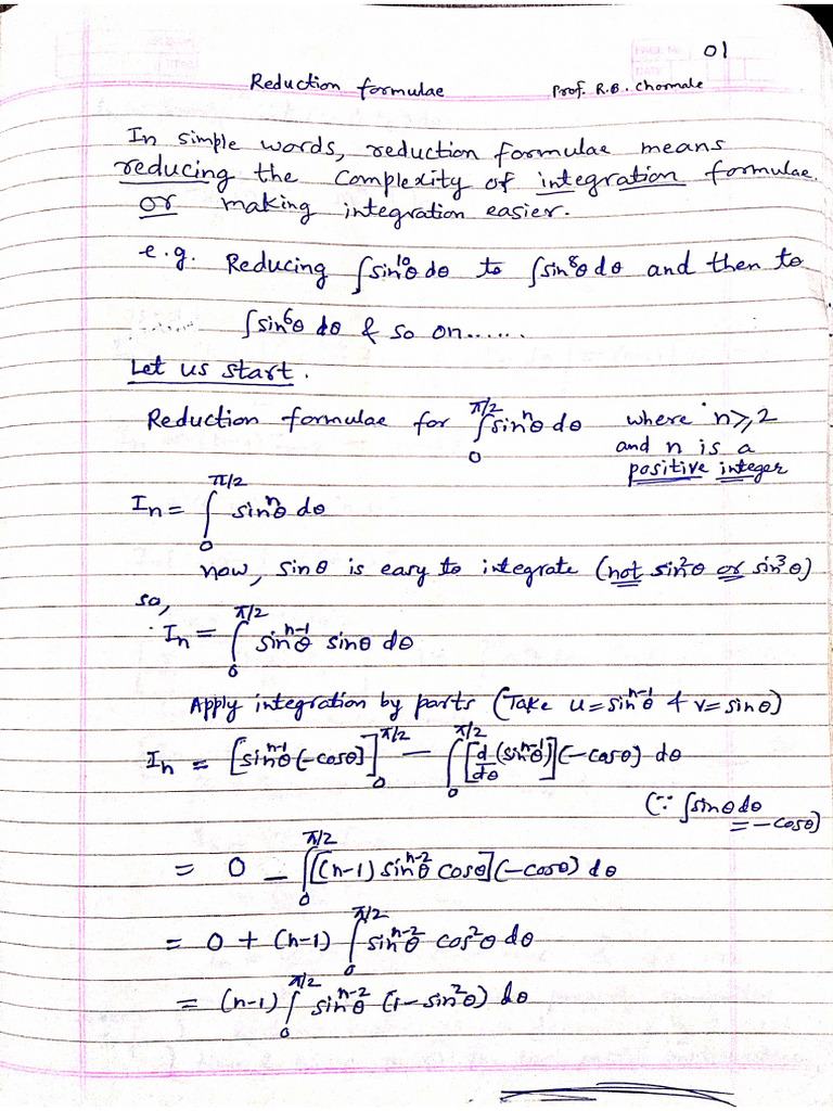 Reduction Formula (Part1) | PDF