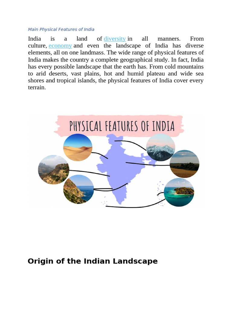 Main Physical Features of India | PDF | Himalayas | Landscape