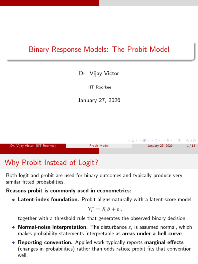 Probit 1 | PDF | Statistical Theory | Applied Mathematics