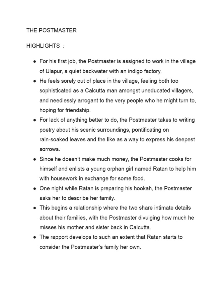 The Postmaster | PDF