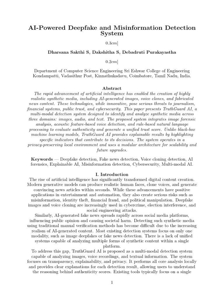 TruthGuard AI (1) | PDF | Artificial Intelligence | Intelligence (AI ...