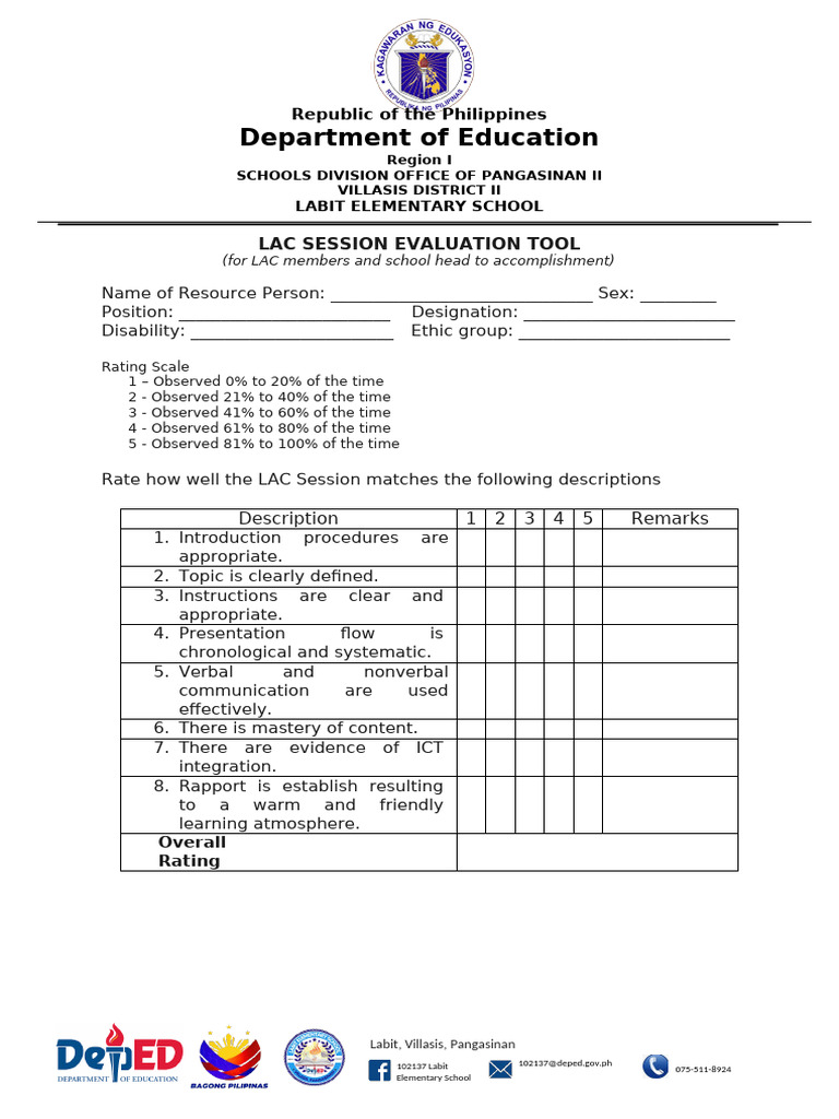LABIT ES - LAC Evaluation Tool | PDF