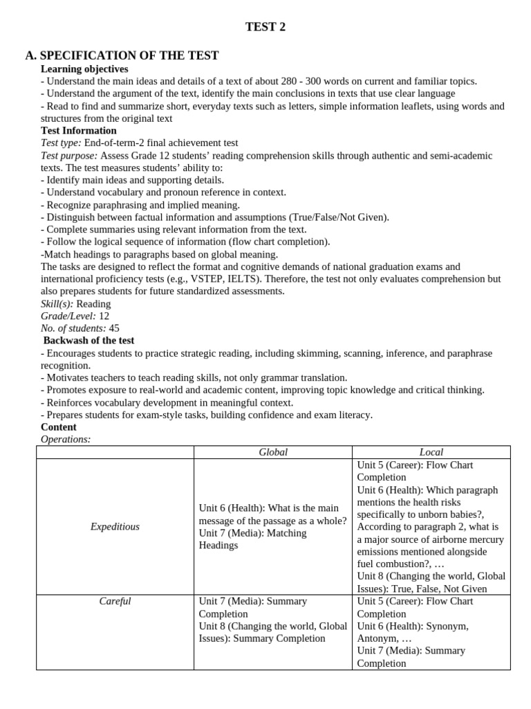 Testing-Assessment | PDF | Deforestation | Reading Comprehension