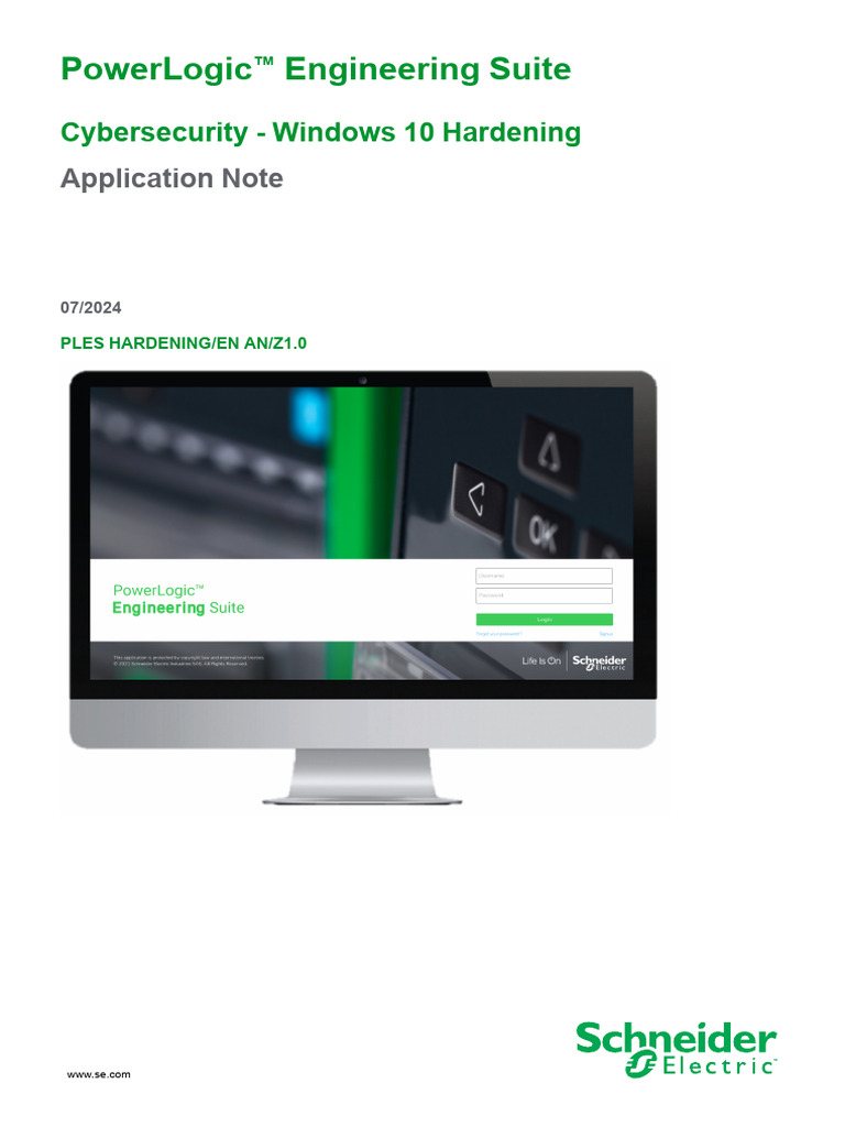 PowerLogic™ Engineering Suite Cybersecurity - Windows 10 Hardening ...