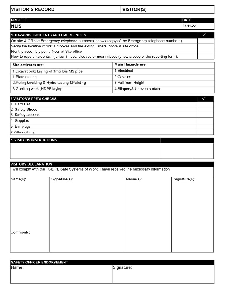 Visitors Induction1 | PDF