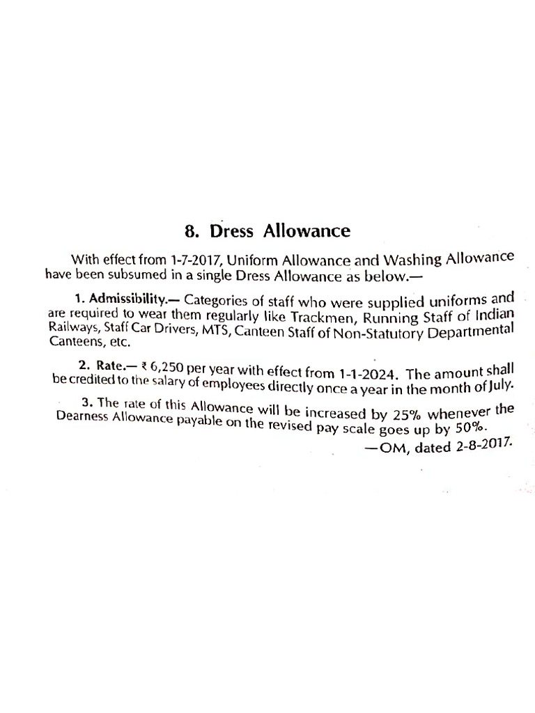 Dress Allowance | PDF