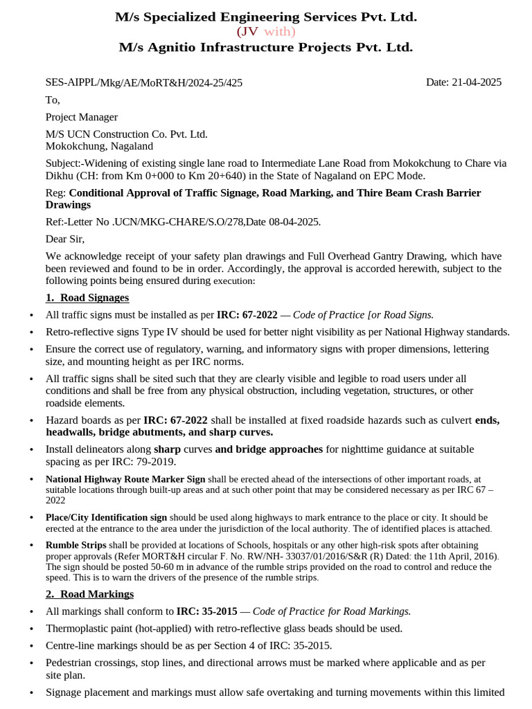 Signages Drawing Approval | PDF | Road | Land Transport
