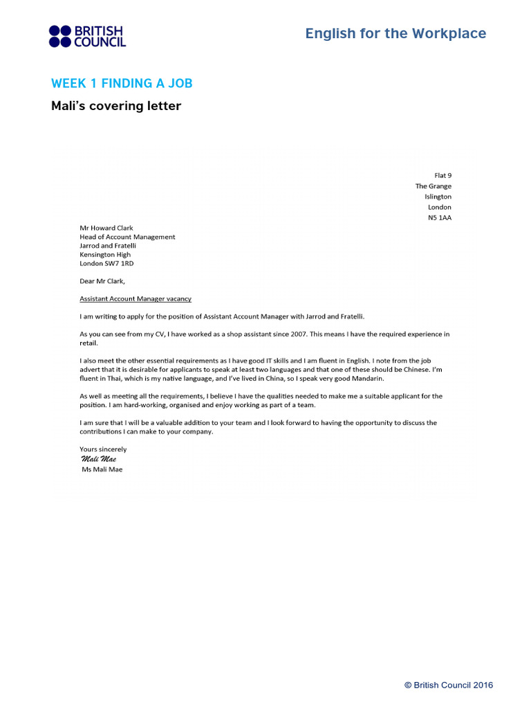 Sample Covering Letter | PDF