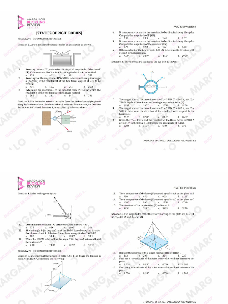 Statics 1 PSET | PDF