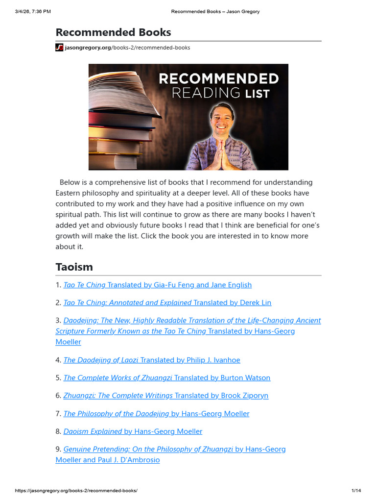Recommended Books - Jason Gregory | PDF | Dzogchen | Yoga
