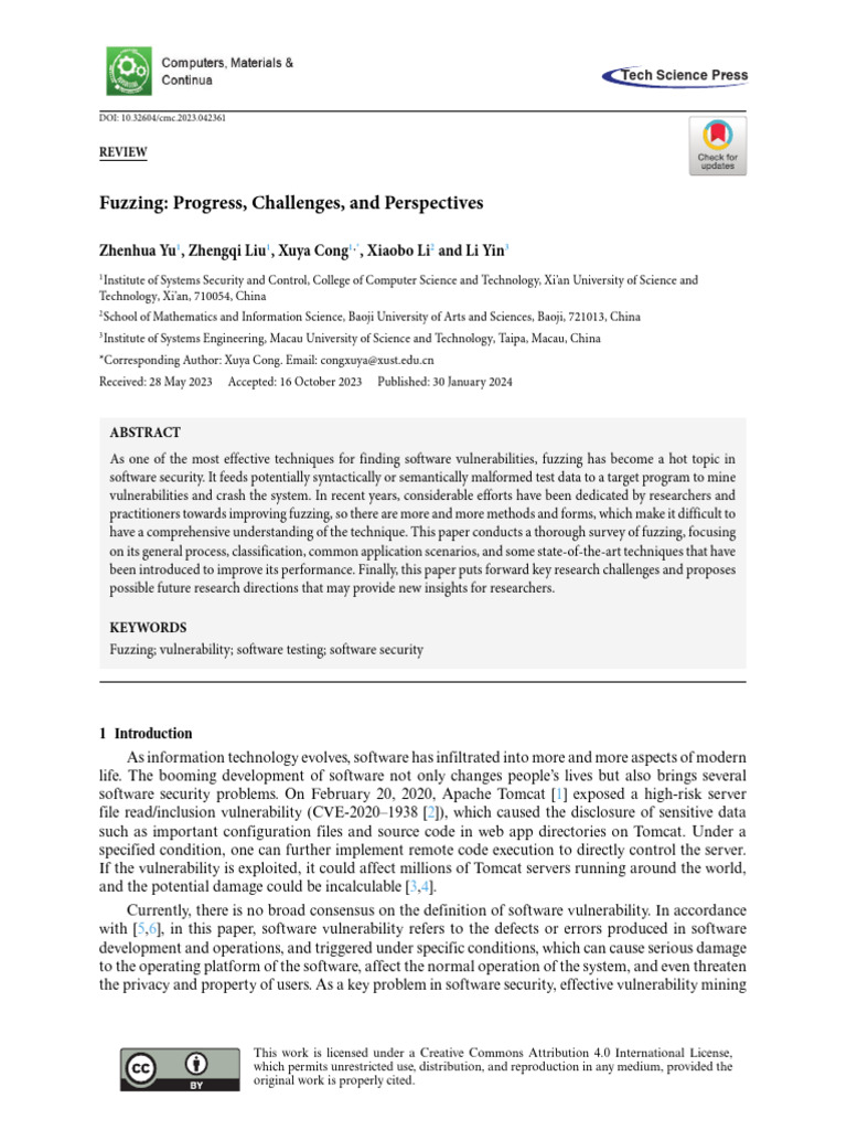 Fuzzing Progress Challenges and Perspectives | PDF | Software Testing ...