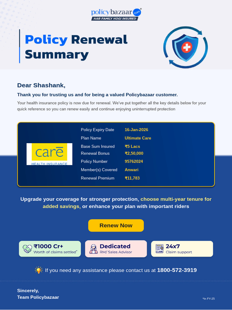 Renewal Summary | PDF