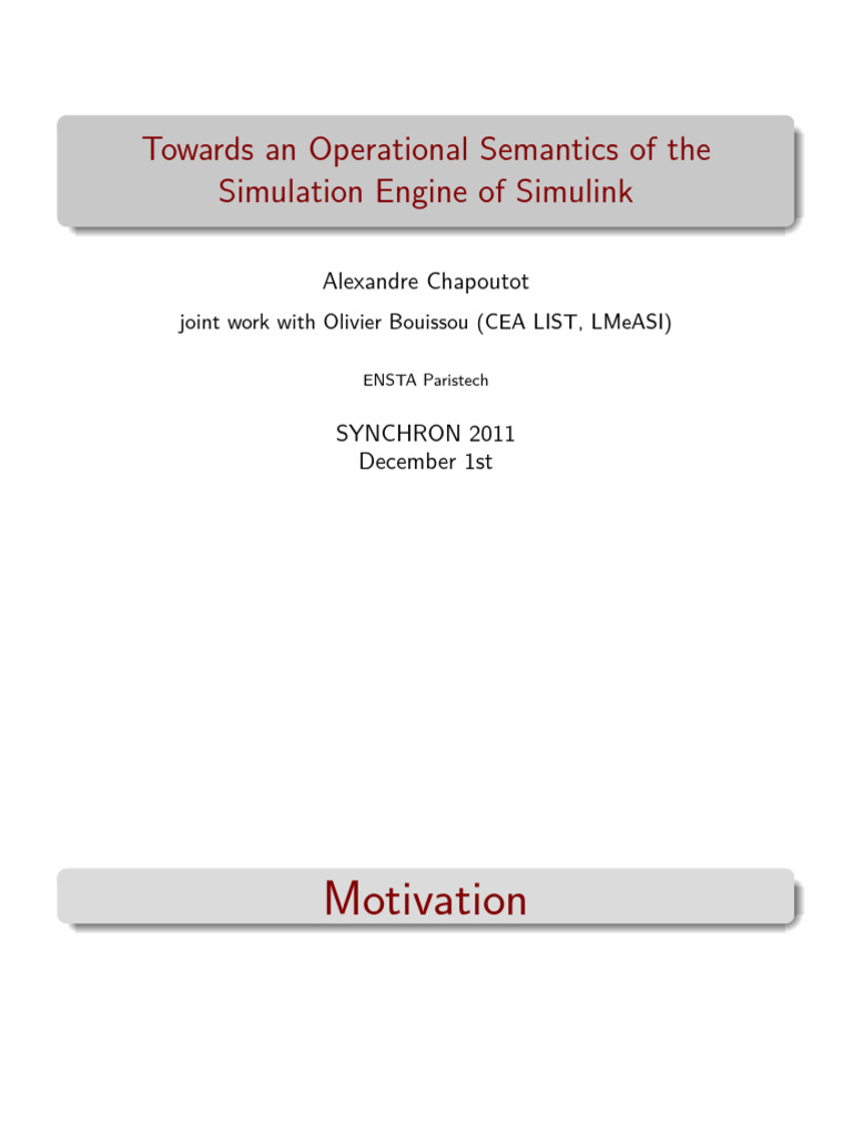 Engine Simulink Semantics | PDF | Formal Verification | Numerical Analysis
