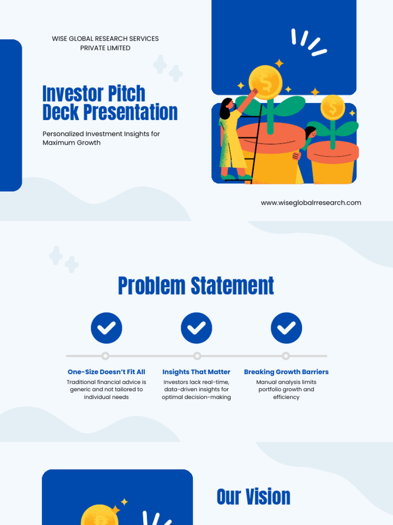 Blue and Yellow Modern Investment Pitch Deck Presentation | PDF ...
