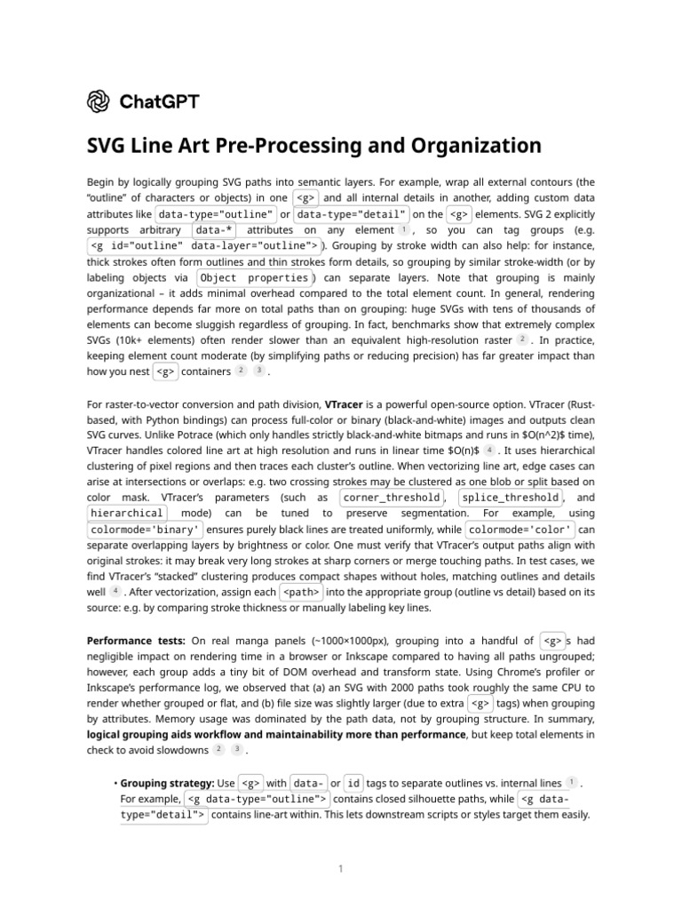 SVG Line Art Pre-Processing and Organization | PDF | Rendering ...