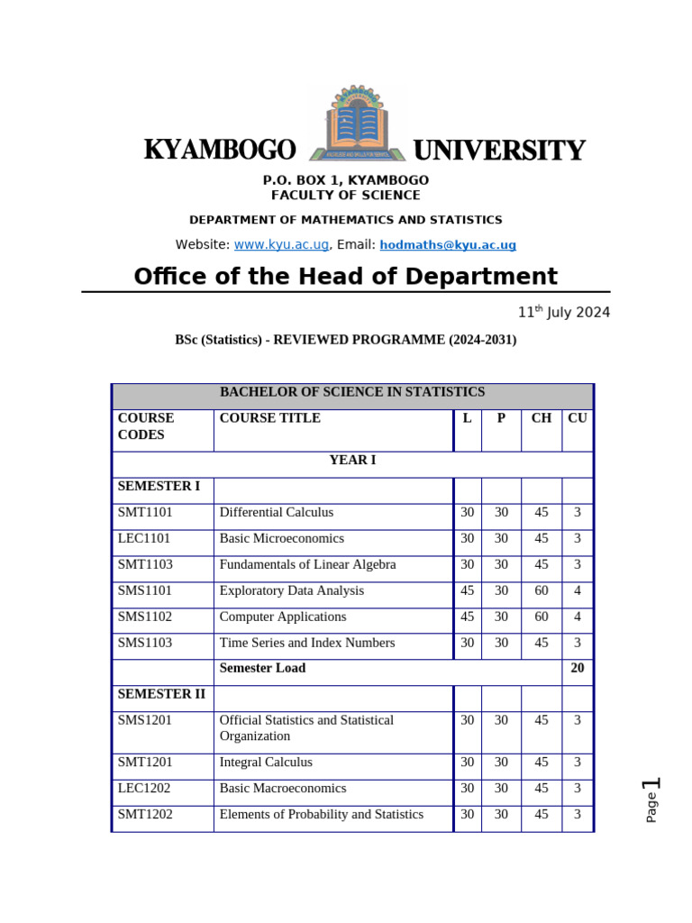 2024 To 2027 Statisticscourse Units | PDF | Statistics | Mathematical ...