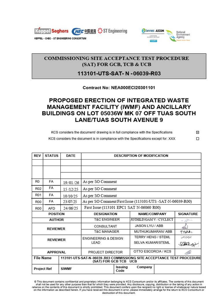 113101-Uts-Sat-N-06039-R03 Commissioning Site Acceptance Test Procedure ...