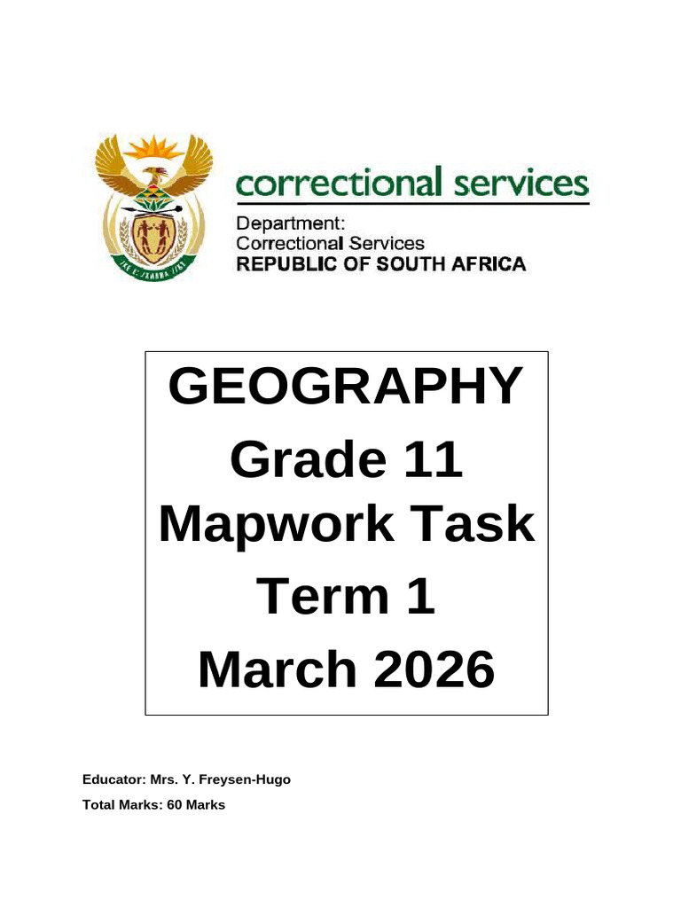 Grade 11 Mapwork Task March 2026 | PDF