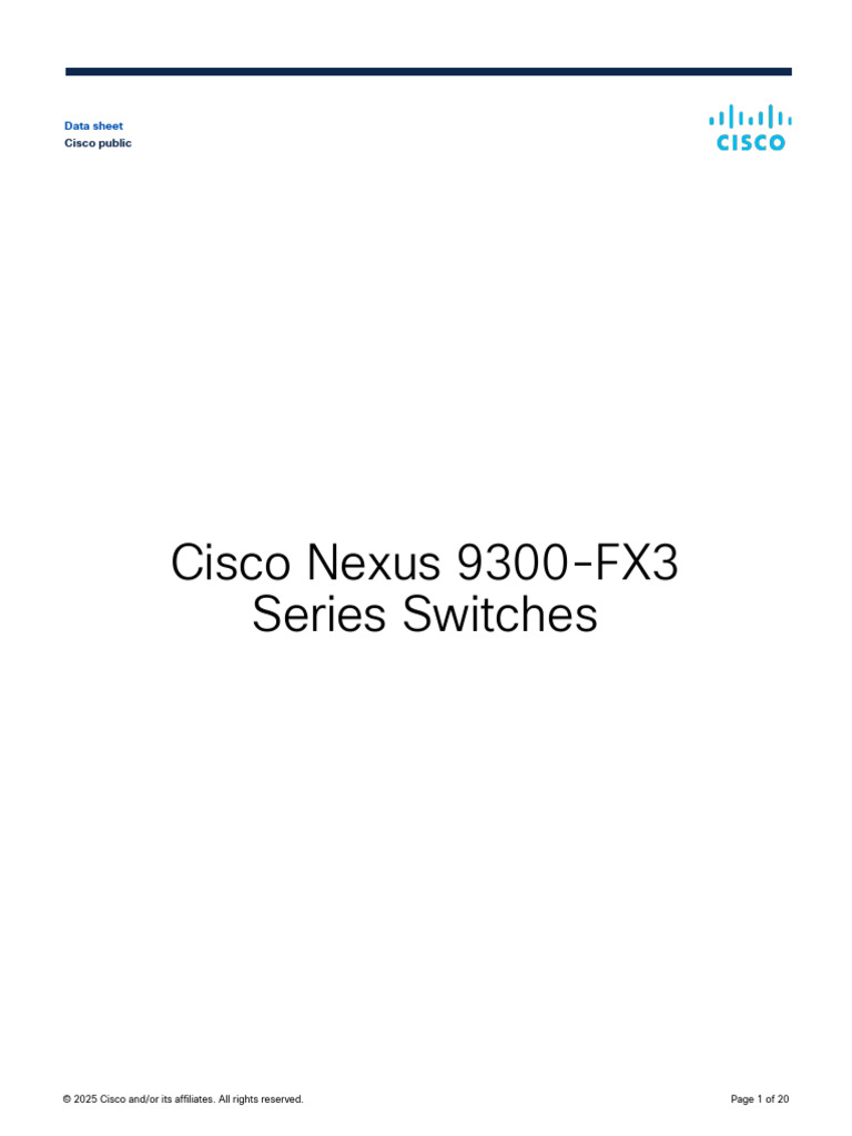 Cisco Nexus 9300-FX3 Datasheet | PDF | Network Congestion | Computer ...