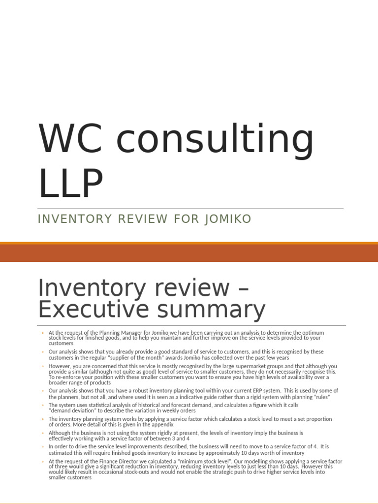 Inventory Report WC Consulting | PDF | Inventory | Economies