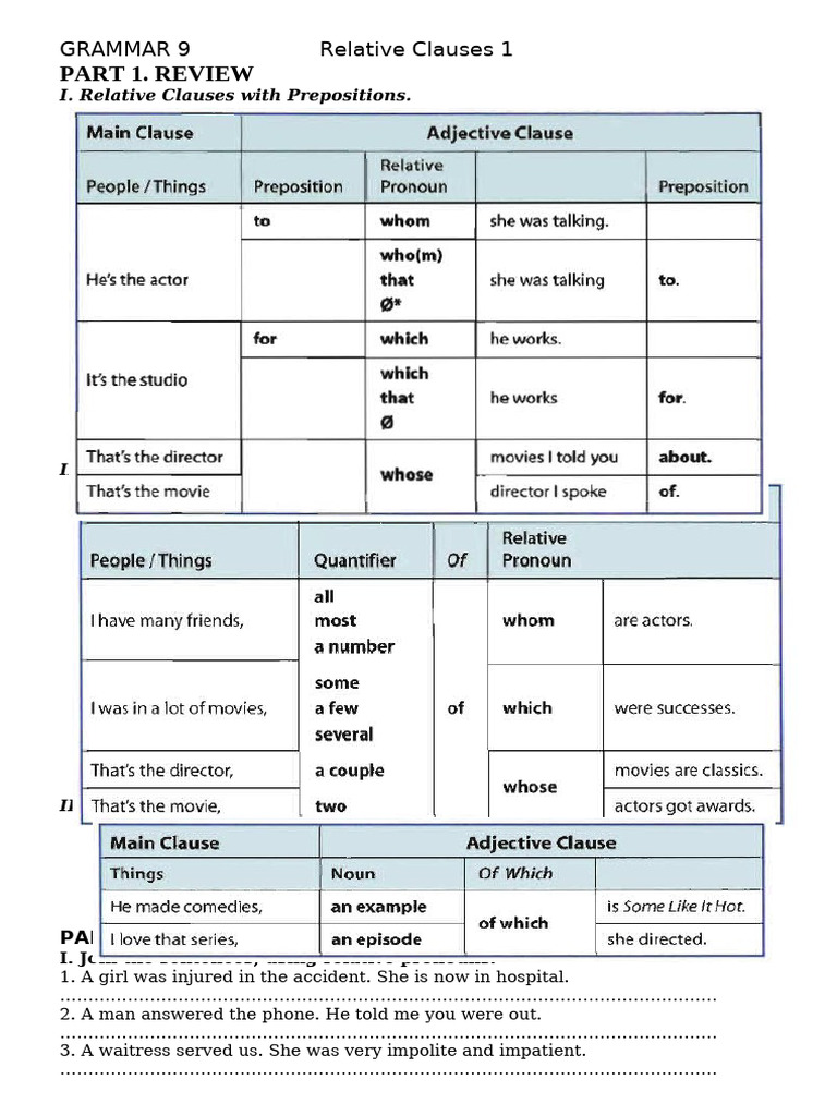 GRAMMAR 9 Relativbe Clauses | PDF | Linguistics | Syntax