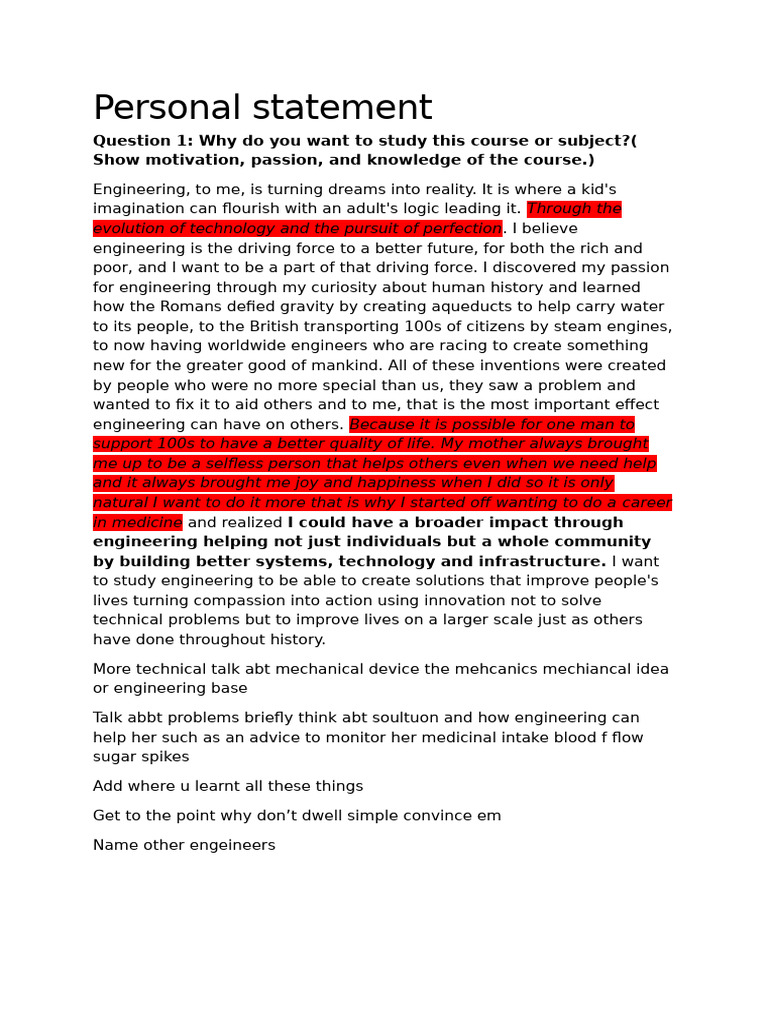 Personal Statement 1 | PDF | Engineering | Mathematics