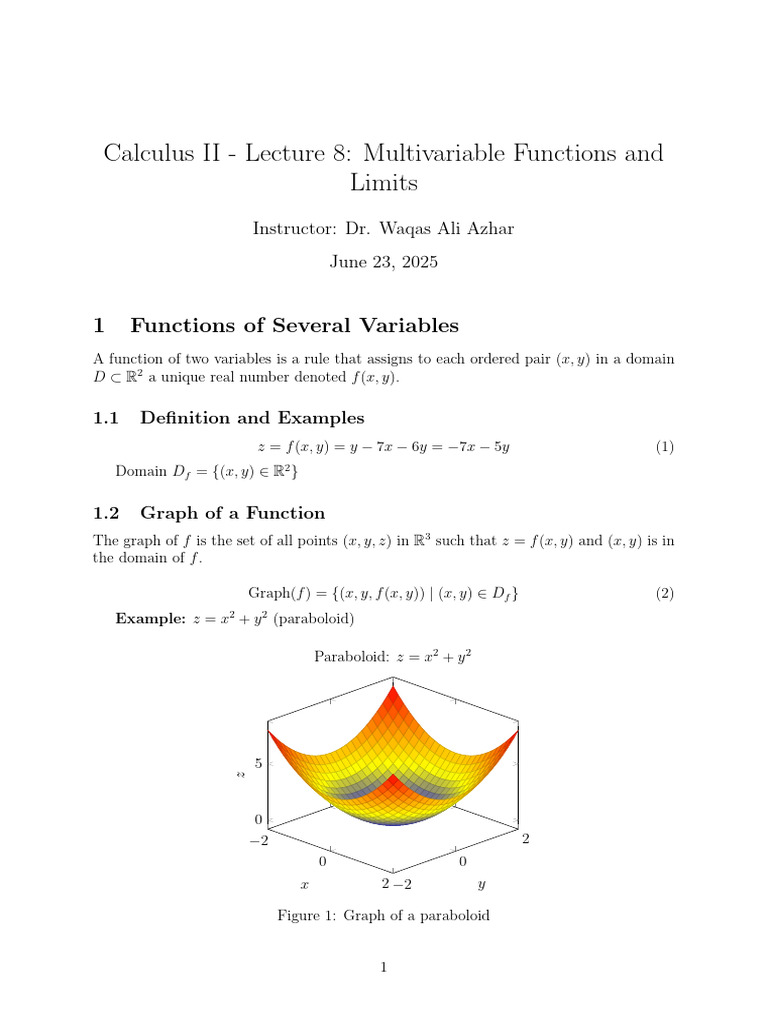 Lecture-8 Linear Algebra | PDF | Function (Mathematics) | Mathematical ...