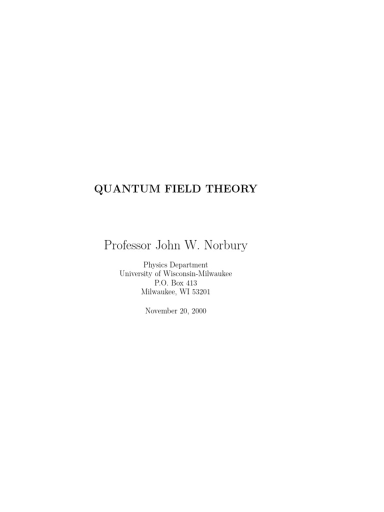 Quantum Field Theory | PDF | Lagrangian Mechanics | Electronvolt
