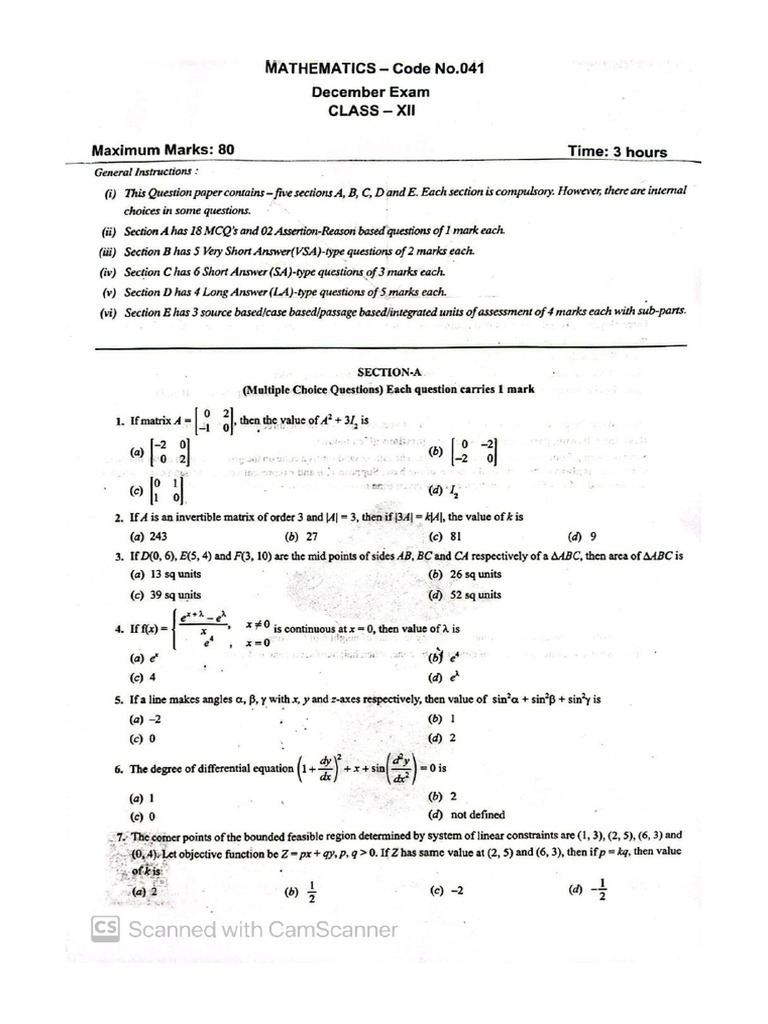 Maths Paper | PDF