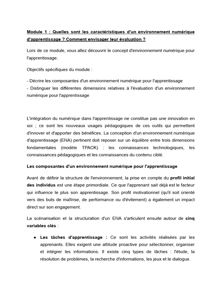 Fiche Module MOOC | PDF | Apprentissage | Pédagogie