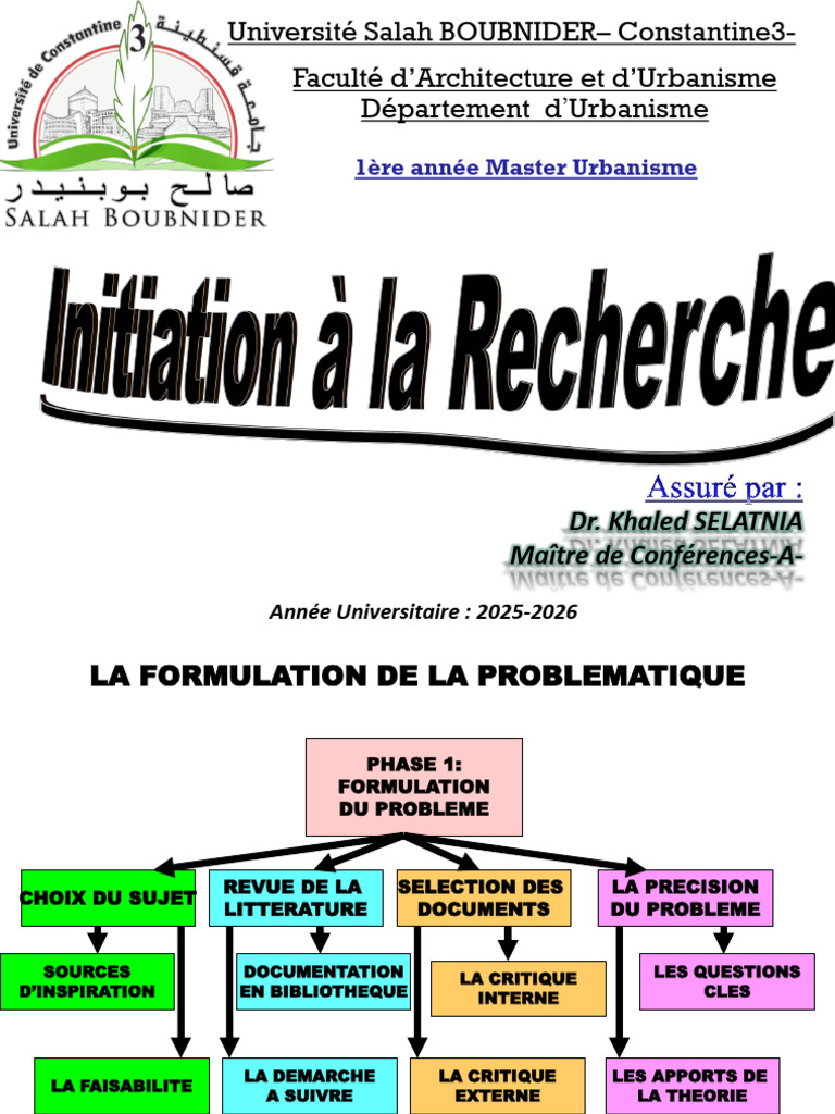 c5 La Formulation de La Problematique. | PDF