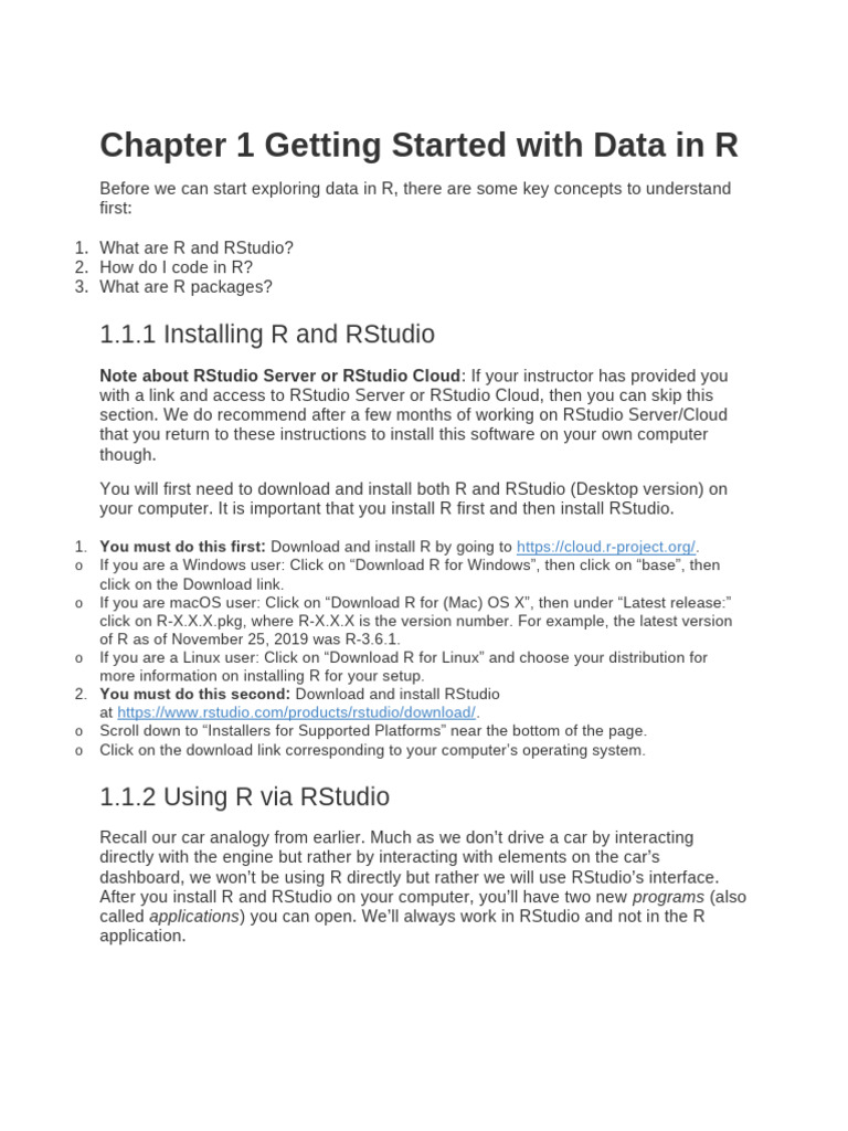 R Software Chapter 1 | PDF | Scatter Plot | Computing