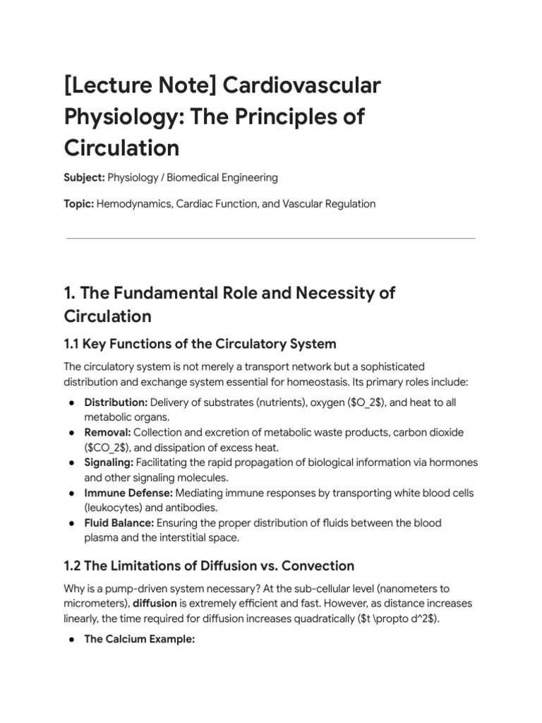 Lecture Note - Cardiovascular Physiology - The Principles of ...