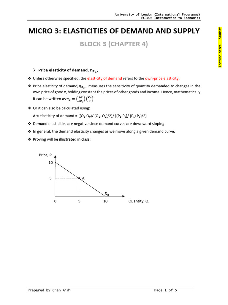 Introduction To Economics Micro 3 | PDF | Elasticity (Economics) | Demand