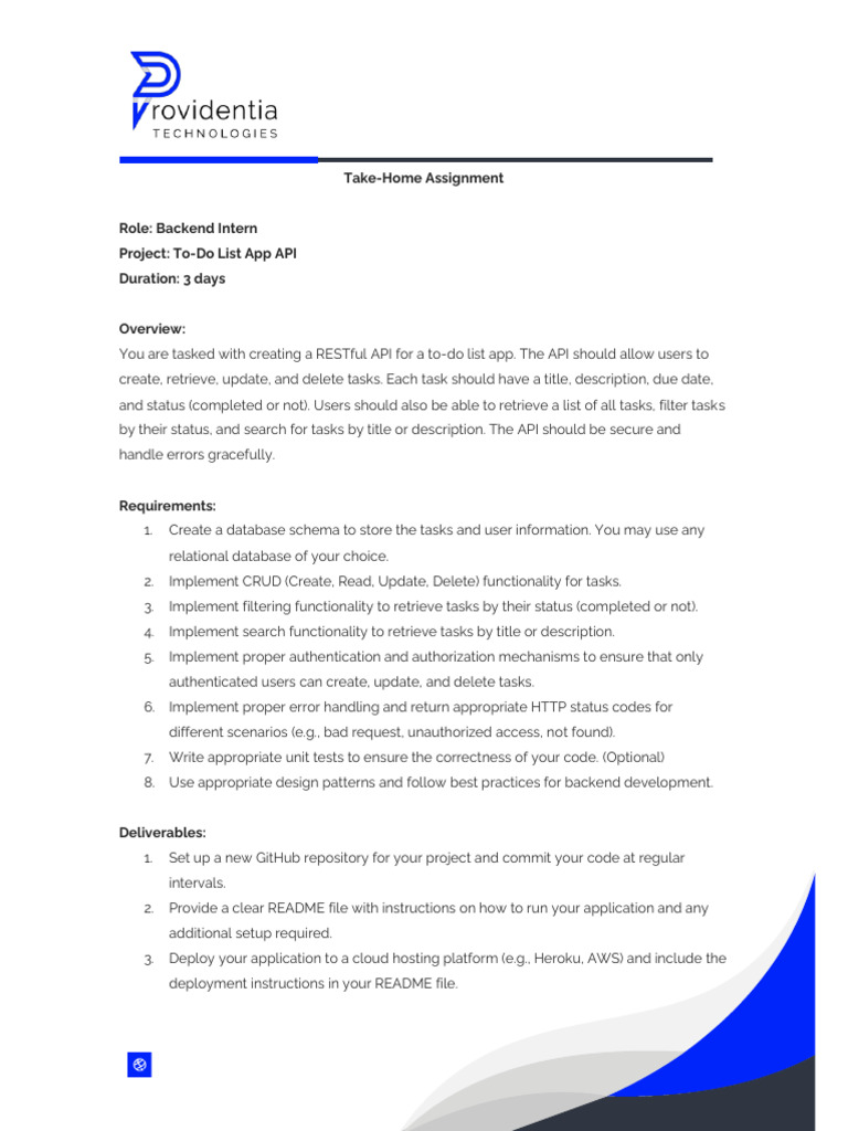 Providentia Take Home Assignment Backend Intern-1 | PDF | Ruby On Rails ...