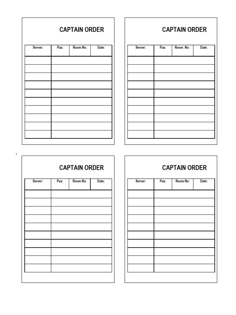 Captain Order | PDF