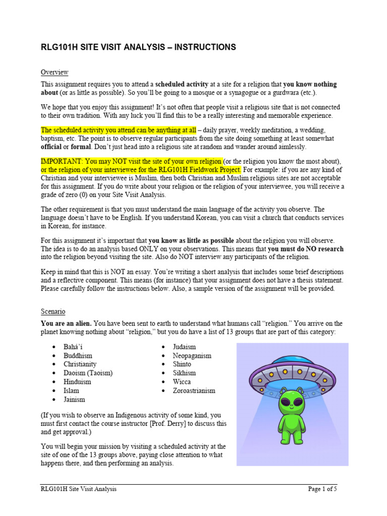 RLG101H Site Visit Analysis Instructions | PDF | Bibliography ...