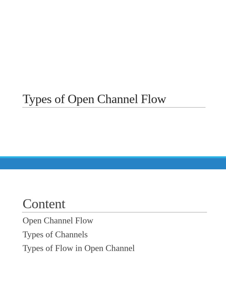 Open Channel Flow | PDF