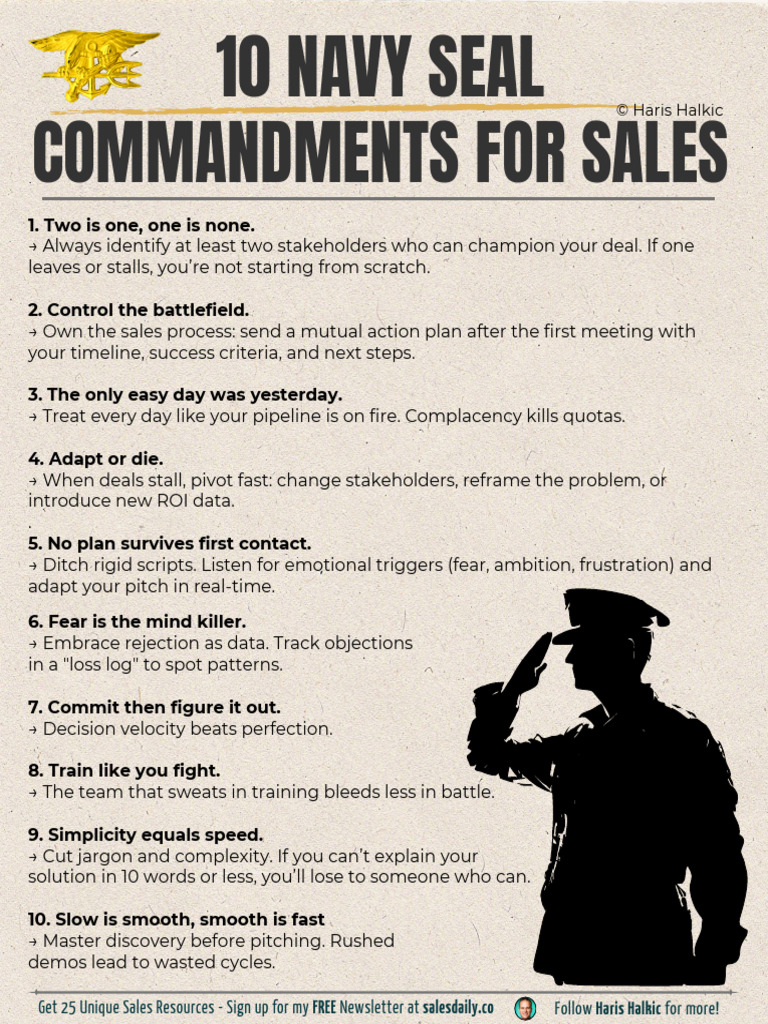 10 NAVY SEALS Commandments for Sales | PDF