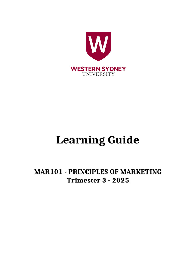 Principles of Marketing - LG - 2025 - T3 - Updated | PDF | Swot ...