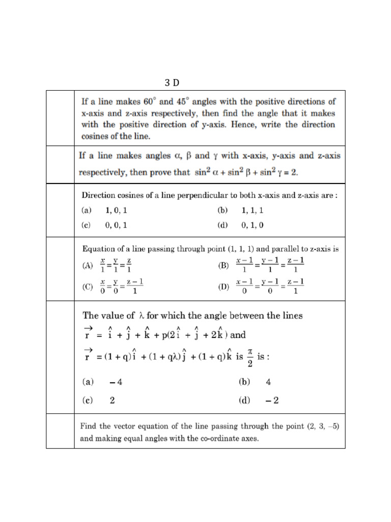 3 D PYQ | PDF