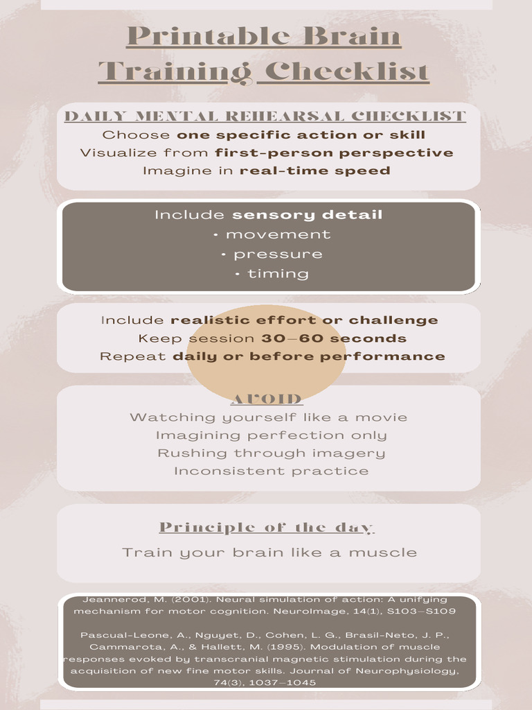 Printable Brain Training Checklist | PDF