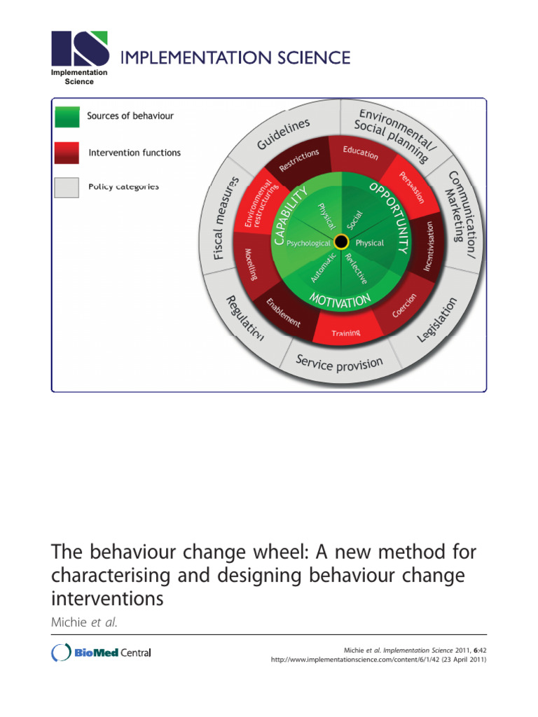 Michie-The Behaviour Change Wheel- A New Method for Characterising and ...