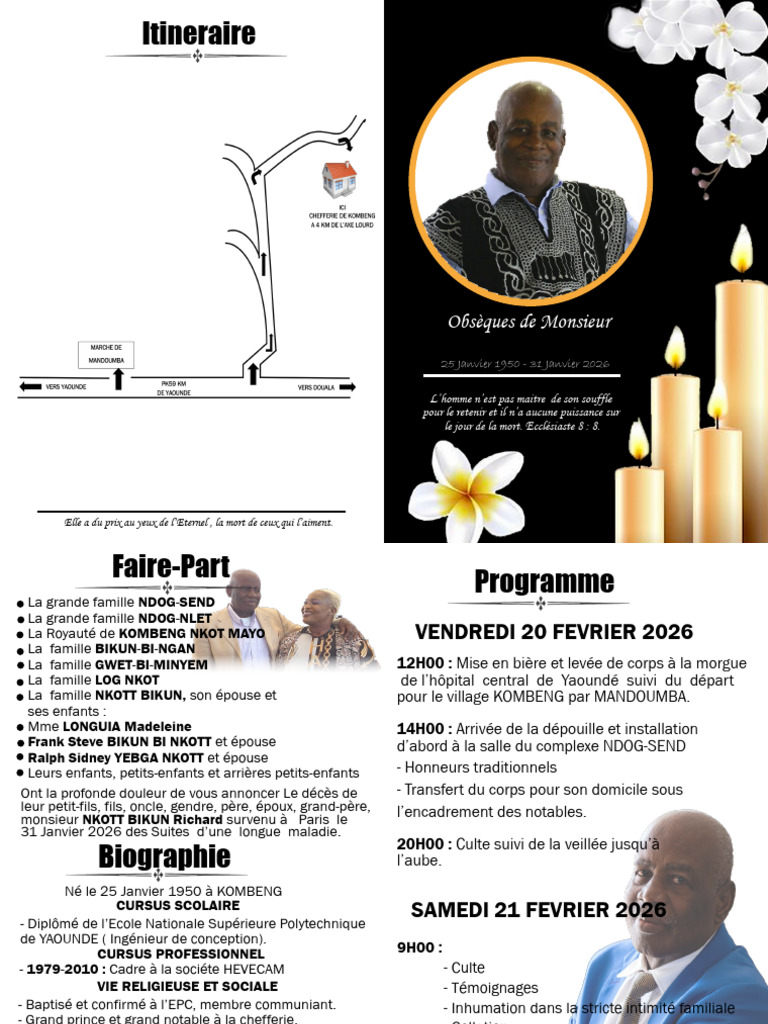 PROGRAMME OBSEQUES M. NKOTT BIKUN RM | PDF