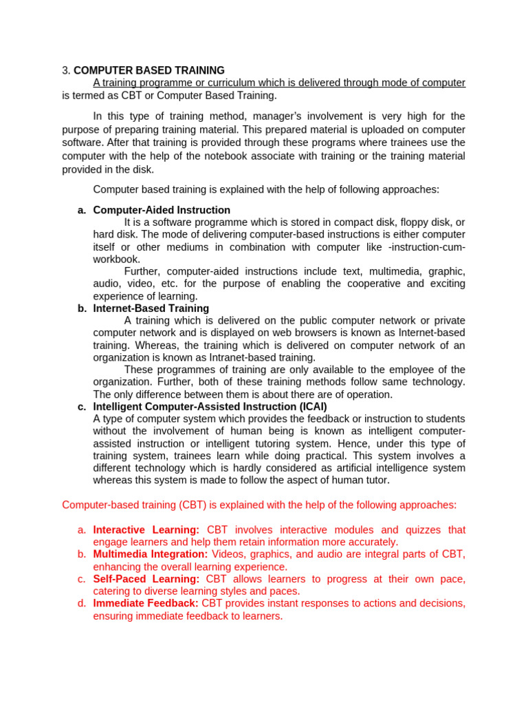 Computer Based Training and E-Hrm | PDF | Human Resource Management ...