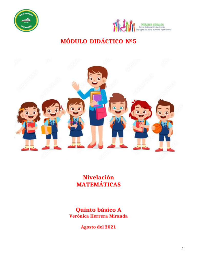 Módulo 5 Matemática 5° Básico | PDF | Teoría de los números | Matemáticas